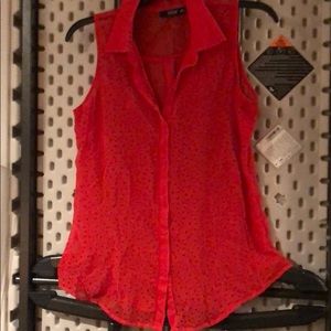 A. N. A. Coral sleeveless blouse